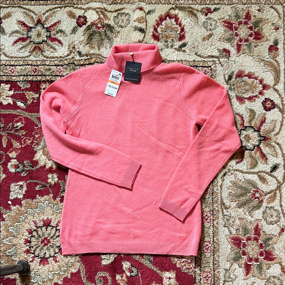 NWT Charter Club 100% Cashmere Turtleneck Sweater, size Small